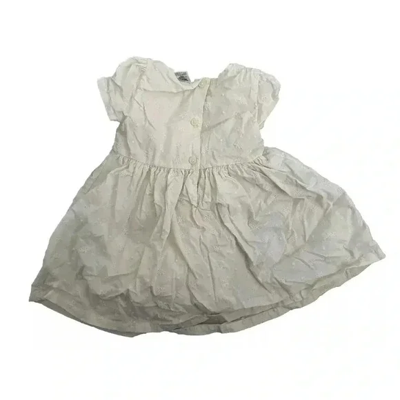 Baby Oshkosh B’gosh Cream Embroidered Dress Size 18 Months - Picture 2 of 6
